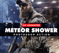极品PS动作－流星雨(GIF动画/含高清视频教程)：Animated Meteor Shower Photoshop Action